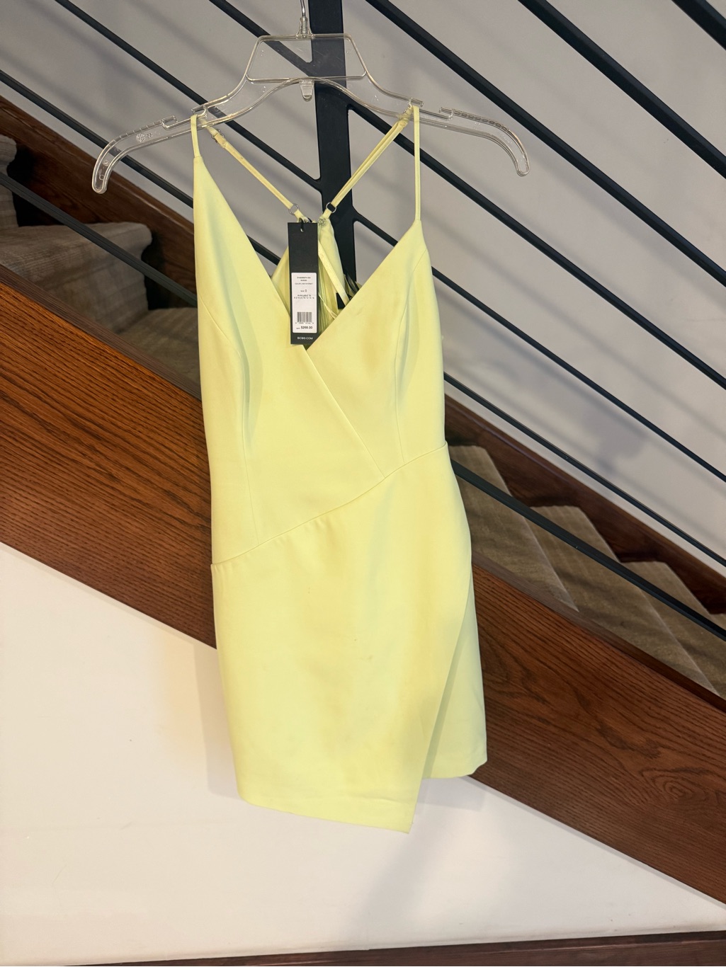 Bcbgmaxazria Lime Green SpaghettiStrap Mini Dress